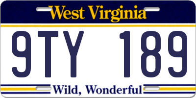 WV license plate 9TY189