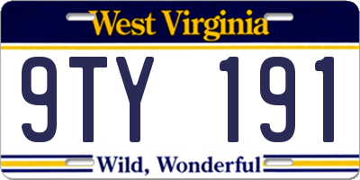 WV license plate 9TY191