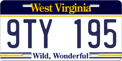 WV license plate 9TY195