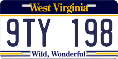 WV license plate 9TY198