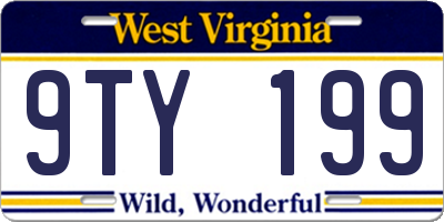 WV license plate 9TY199