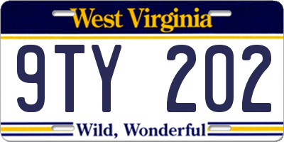 WV license plate 9TY202