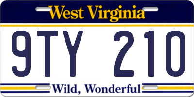 WV license plate 9TY210