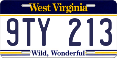 WV license plate 9TY213