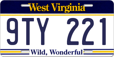 WV license plate 9TY221