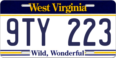 WV license plate 9TY223