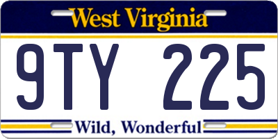 WV license plate 9TY225
