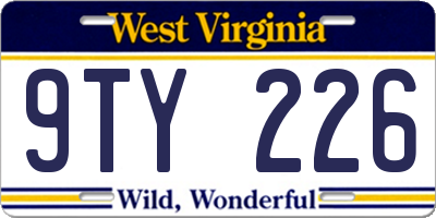 WV license plate 9TY226