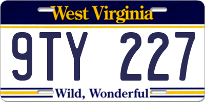 WV license plate 9TY227