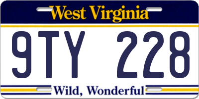 WV license plate 9TY228