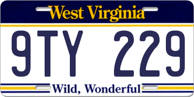 WV license plate 9TY229
