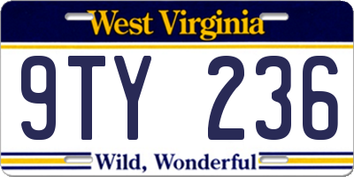 WV license plate 9TY236