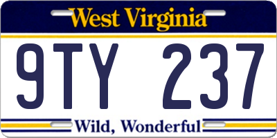 WV license plate 9TY237
