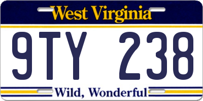 WV license plate 9TY238