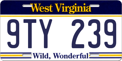 WV license plate 9TY239