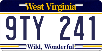 WV license plate 9TY241