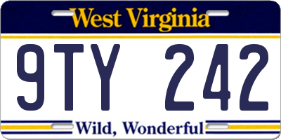WV license plate 9TY242