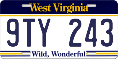 WV license plate 9TY243
