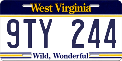 WV license plate 9TY244