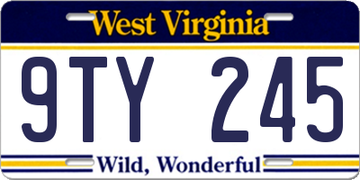 WV license plate 9TY245