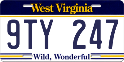 WV license plate 9TY247