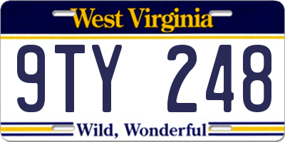 WV license plate 9TY248