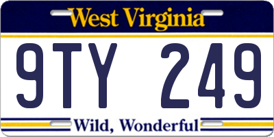 WV license plate 9TY249