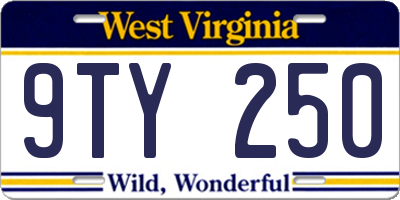 WV license plate 9TY250