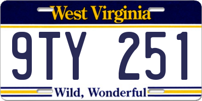 WV license plate 9TY251