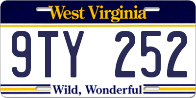 WV license plate 9TY252
