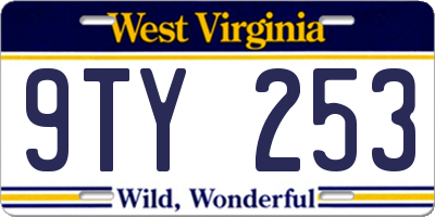 WV license plate 9TY253