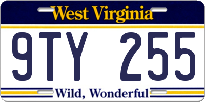 WV license plate 9TY255