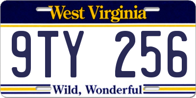 WV license plate 9TY256