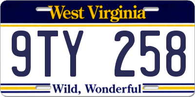 WV license plate 9TY258