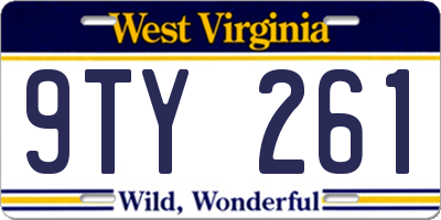 WV license plate 9TY261
