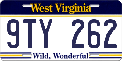WV license plate 9TY262