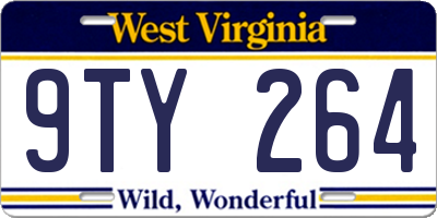 WV license plate 9TY264