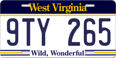 WV license plate 9TY265