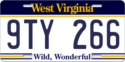 WV license plate 9TY266