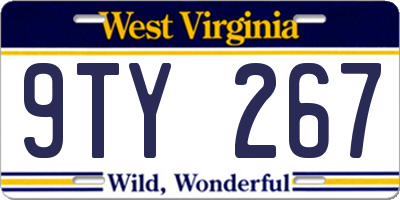 WV license plate 9TY267