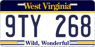 WV license plate 9TY268