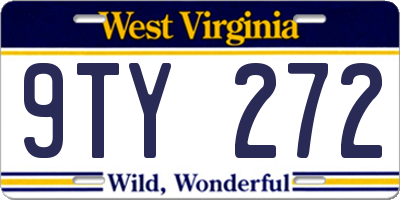 WV license plate 9TY272