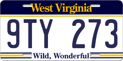 WV license plate 9TY273