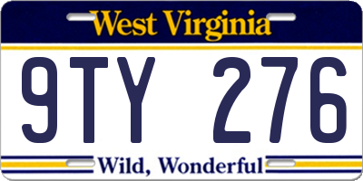WV license plate 9TY276