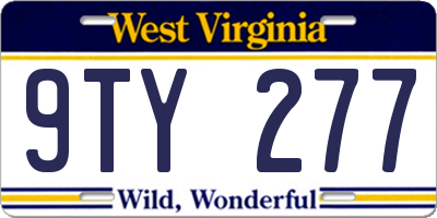 WV license plate 9TY277
