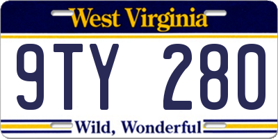 WV license plate 9TY280
