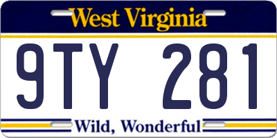 WV license plate 9TY281
