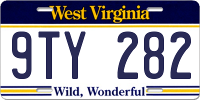 WV license plate 9TY282