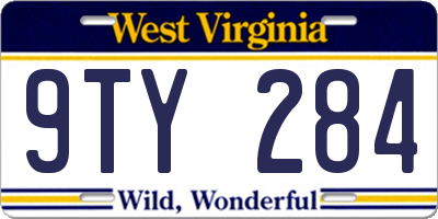WV license plate 9TY284