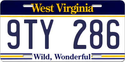 WV license plate 9TY286